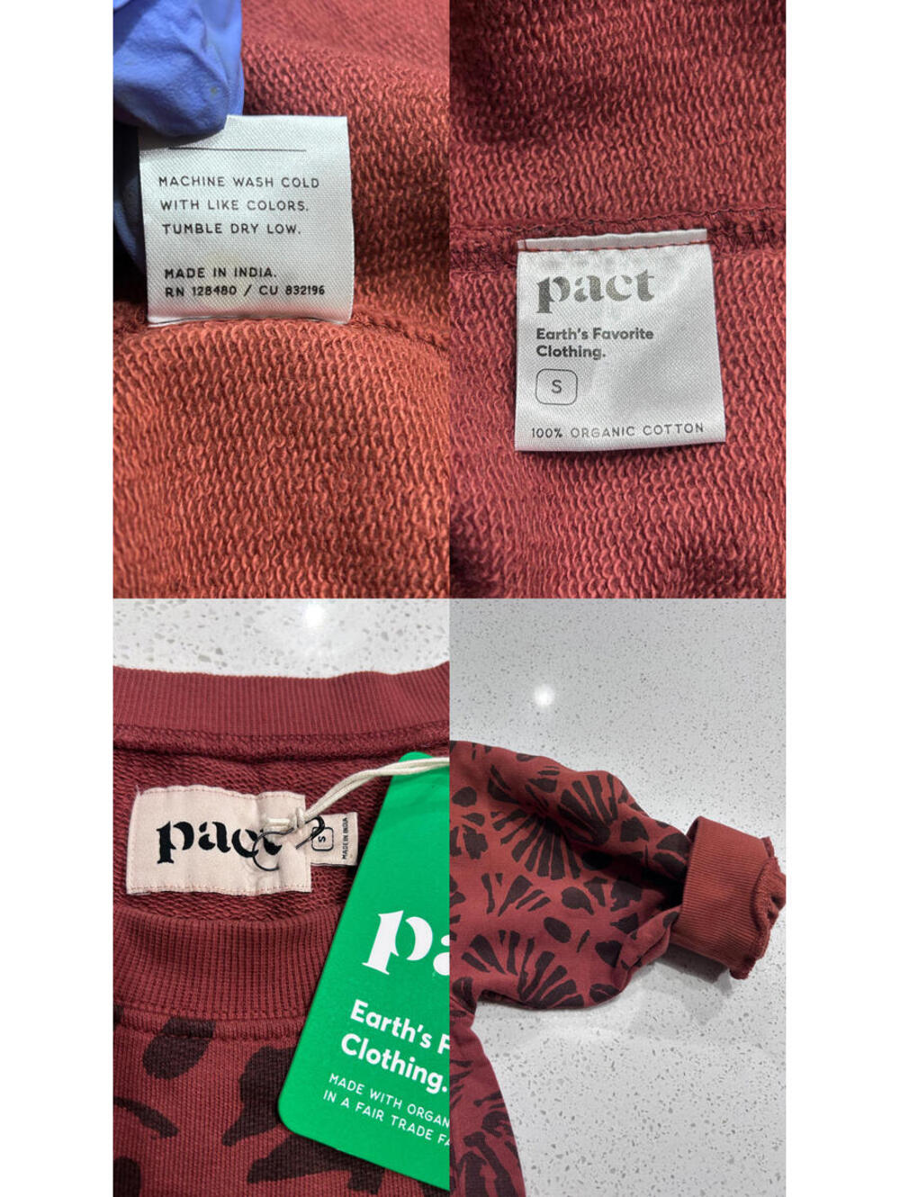 ORGANIC! Pact - Walnut Cotton Sweater Dress - NWT - Size Small - Picture 9 of 9